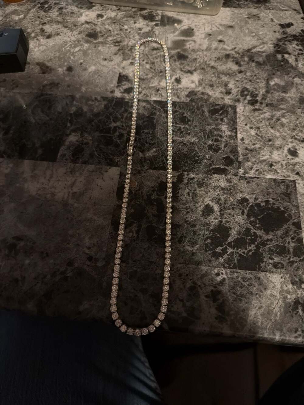 3mm 22in moissanite diamond tennis chain.